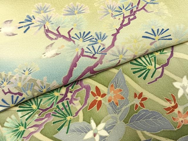 平和屋着物●本加賀友禅作家 稲手明仁 色留袖 風景花鳥文 暈し染め 正絹 逸品 AABI9112fy