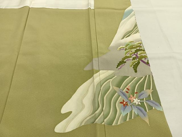 平和屋着物●本加賀友禅作家 稲手明仁 色留袖 風景花鳥文 暈し染め 正絹 逸品 AABI9112fy