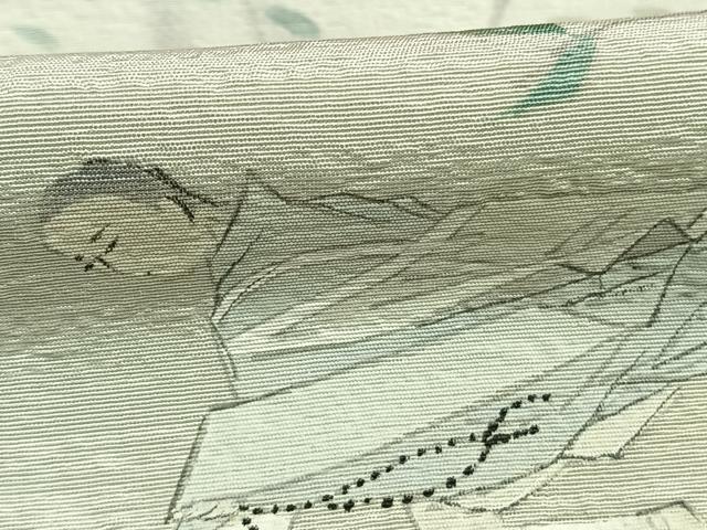 平和屋着物●訪問着 作家物 手描き 人物風景文 暈し染め 正絹 逸品 AABI9113fy
