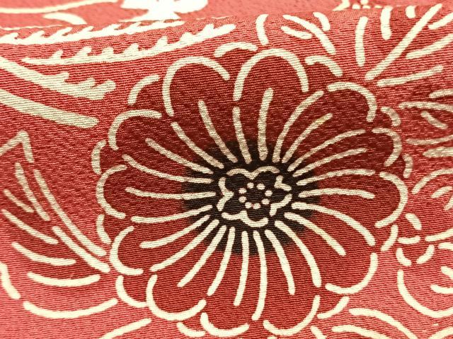 平和屋着物●上質な小紋 型染め 花蝶文 正絹 逸品 AABI9114fy