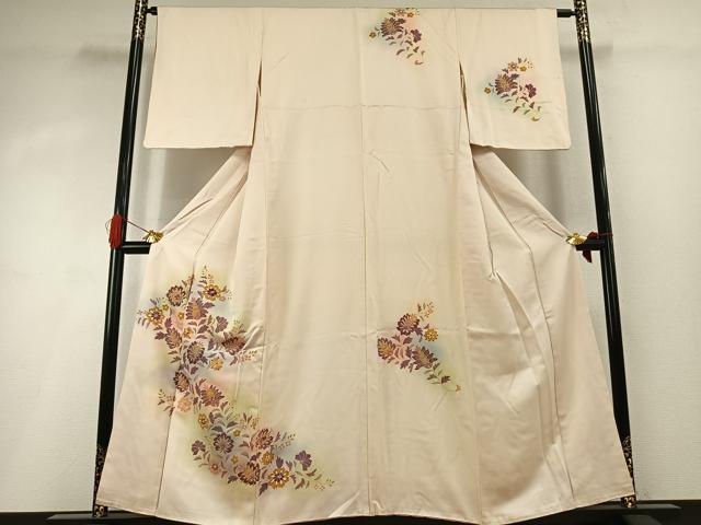 平和屋着物●訪問着 刺繍 更紗花文 暈し染め 金彩 三越扱い 正絹 逸品 AABI9116fy