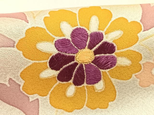 平和屋着物●訪問着 刺繍 更紗花文 暈し染め 金彩 三越扱い 正絹 逸品 AABI9116fy