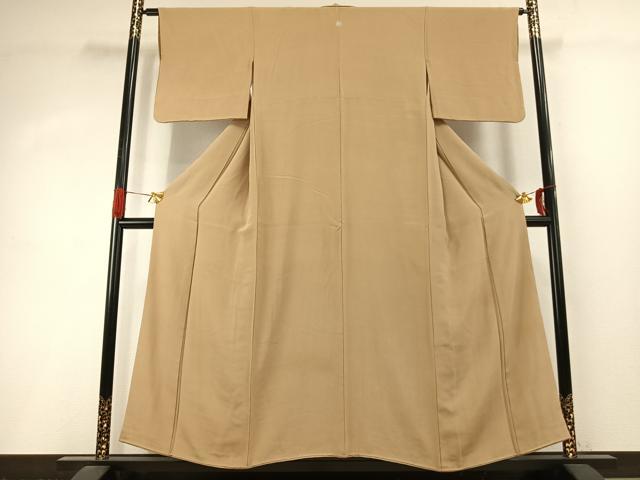 平和屋着物●上質な色無地 枯色 正絹 逸品 AABI9118fy