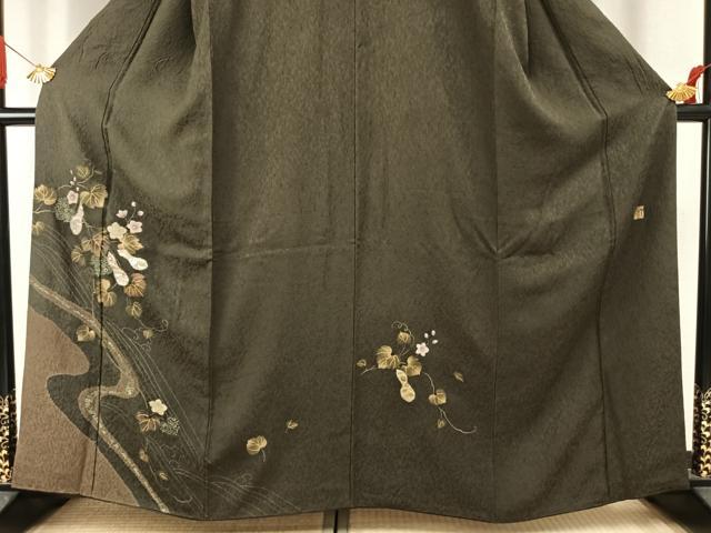 平和屋着物●訪問着 作家物 刺繍 瓢箪 金糸 金彩 さが美扱い 正絹 逸品 AABI9121fy