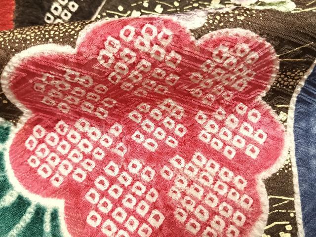 平和屋着物●豪華振袖 絞り 御所車花文 金彩 やまと誂製 正絹 逸品 AABI9125fy