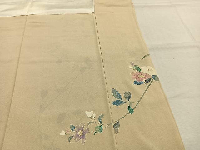 平和屋着物●訪問着 友禅 枝花文 正絹 逸品 AABI9129fy
