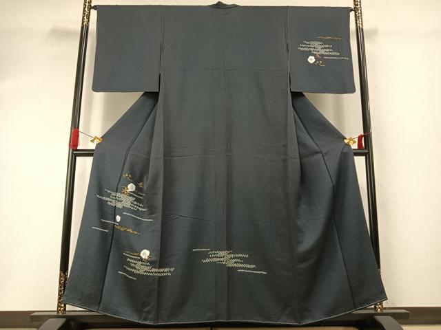 平和屋着物●訪問着 絞り 刺繍 草花文 金糸 金彩 健勝苑扱い 正絹 逸品 未使用 AABI9131fy