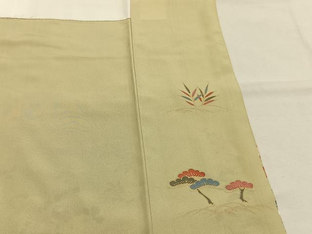 平和屋着物●訪問着 駒刺繍 草花文 金彩 正絹 逸品 AABI9139fy