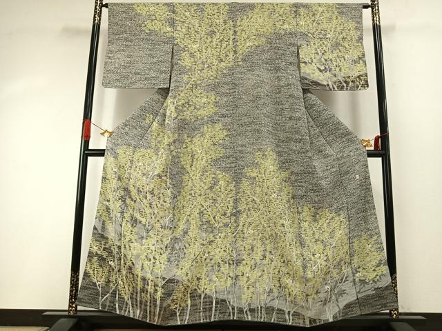 平和屋着物●訪問着 作家物 手描き 枝花文 正絹 逸品 AABI9143fy