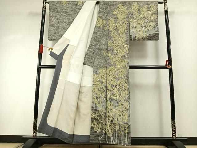 平和屋着物●訪問着 作家物 手描き 枝花文 正絹 逸品 AABI9143fy