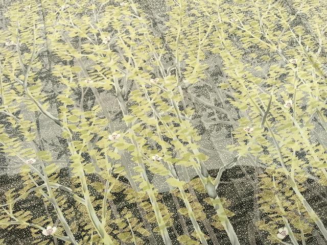 平和屋着物●訪問着 作家物 手描き 枝花文 正絹 逸品 AABI9143fy