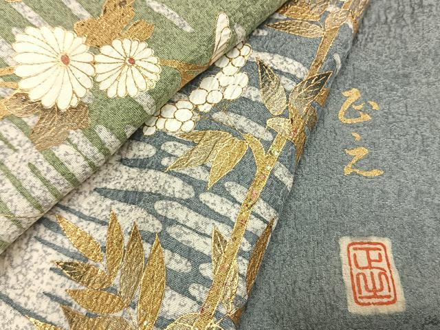 平和屋着物●訪問着 作家物 枝花文 金彩 正絹 逸品 AABI9145fy