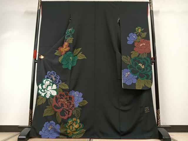 平和屋着物●KIMONO DESIGN 藤紫朗 tojiro 振袖 草花文 金彩 正絹 逸品 AABI9148fy