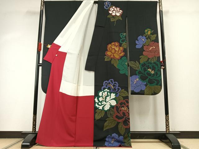 平和屋着物●KIMONO DESIGN 藤紫朗 tojiro 振袖 草花文 金彩 正絹 逸品 AABI9148fy