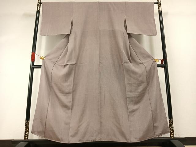 平和屋着物●江戸小紋 万筋 紫色×白色 正絹 逸品 未使用 AABI9151fy