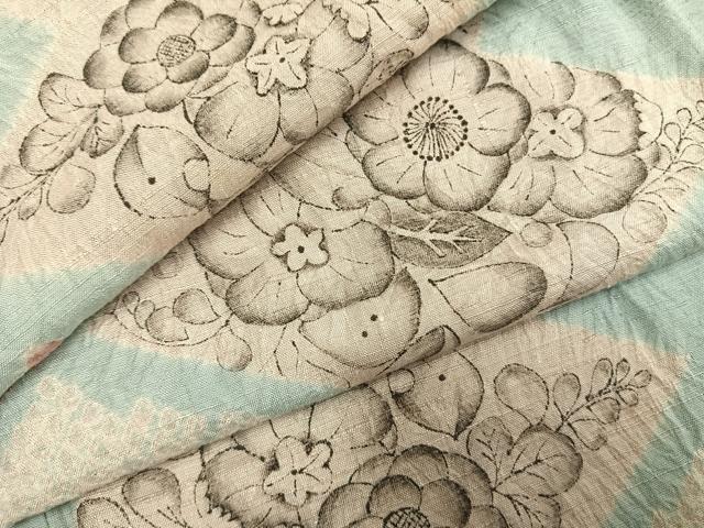 平和屋着物●上質な小紋 紬地 絞り 辻が花 正絹 逸品 未使用 AABI9157fy