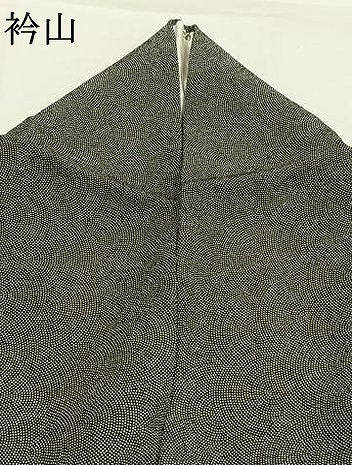 平和屋着物●江戸小紋 鮫小紋柄 黒地 正絹 逸品 AABI9160fy
