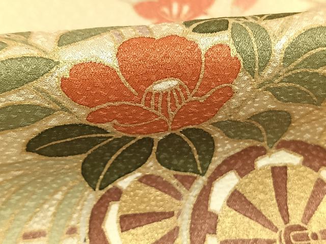 平和屋着物●訪問着 片輪車花文 暈し染め 金彩 正絹 逸品 AABI9162fy