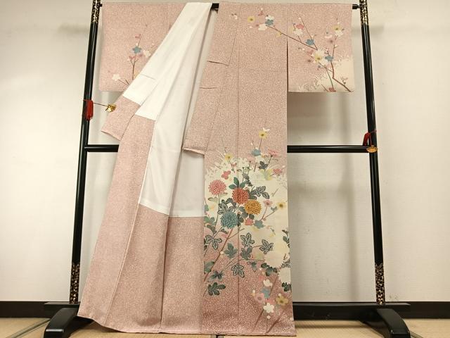 平和屋着物●訪問着 友禅 作家物 枝花文 暈し染め 正絹 逸品 AABI9164fy