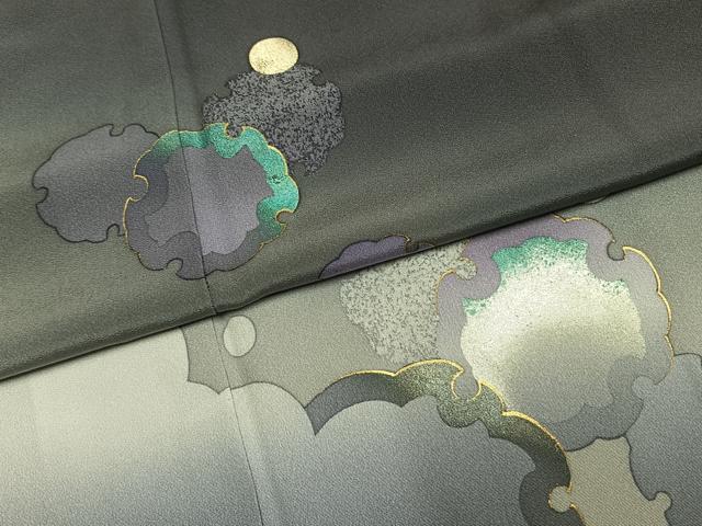 平和屋着物●染色作家 津室朱光 色留袖 雪輪文 暈し染め 金彩 正絹 逸品 未使用 AABI9165fy