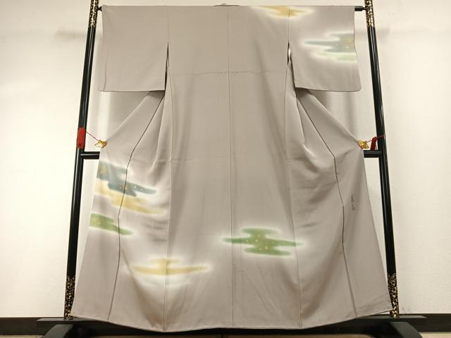 平和屋着物●京友禅の第一人者 松井青々 訪問着 霞取り文様 暈し染め 金彩 正絹 逸品 AABI9166fy