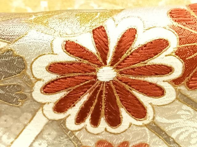 平和屋着物●訪問着 刺繍 雲取り花文 金彩 正絹 逸品 AABI9167fy