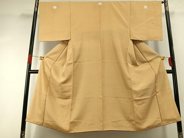 平和屋着物●男性 色紋付 飴色 正絹 逸品 AABI9170fy