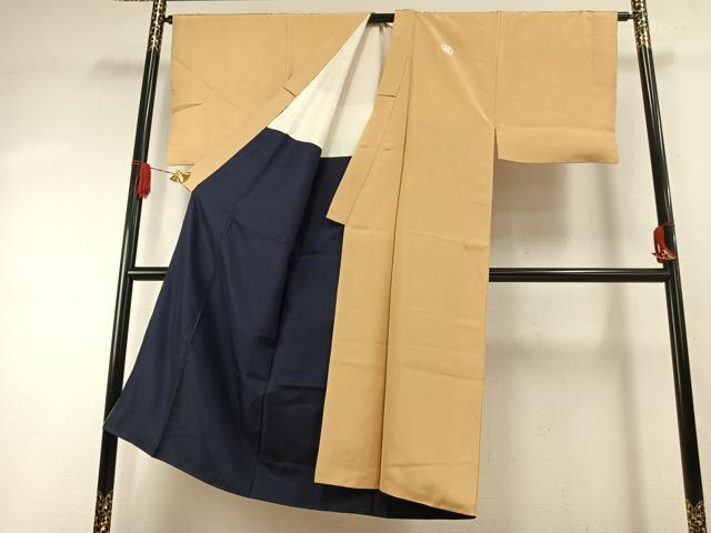 平和屋着物●男性 色紋付 飴色 正絹 逸品 AABI9170fy