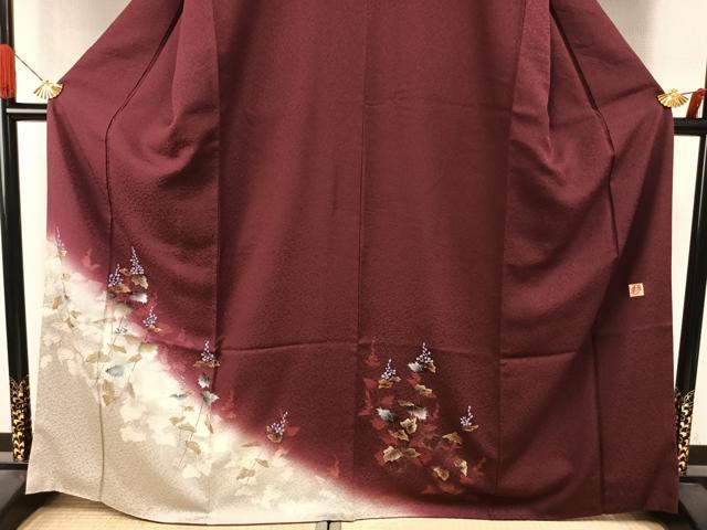 平和屋着物●和紙染染色作家・植村彩弘 訪問着 草花文 暈し染め 金彩 やまと誂製 正絹 逸品 AABI9175fy