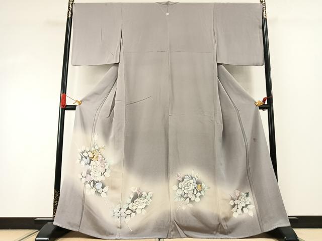 平和屋着物●豪華色留袖 作家物 手描き 薔薇 暈し染め 金彩 正絹 逸品 AABI9179fy