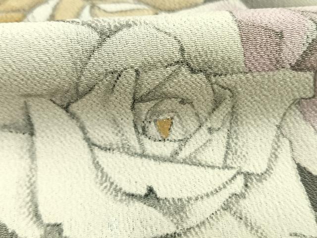 平和屋着物●豪華色留袖 作家物 手描き 薔薇 暈し染め 金彩 正絹 逸品 AABI9179fy