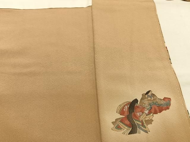 平和屋着物●友禅師・京の名工・伝統工芸士・樽本伊勢蔵 訪問着 人物風景文 暈し染め 金彩 正絹 逸品 AABI9183fy