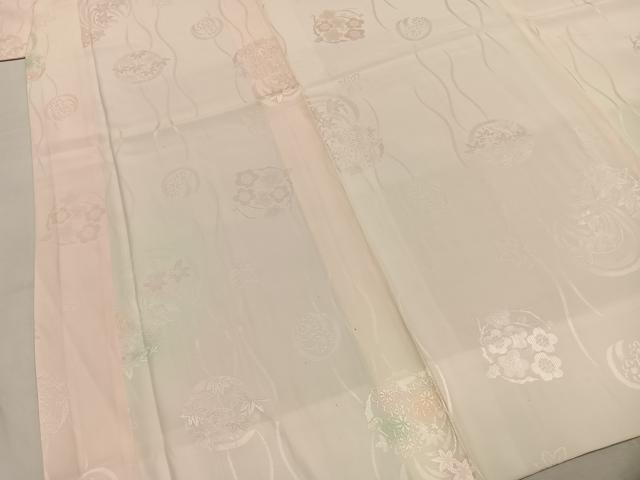 平和屋着物●振袖用長襦袢 袷 草花地紋 暈し染め 正絹 逸品 AABI9184fy