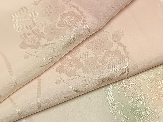 平和屋着物●振袖用長襦袢 袷 草花地紋 暈し染め 正絹 逸品 AABI9184fy
