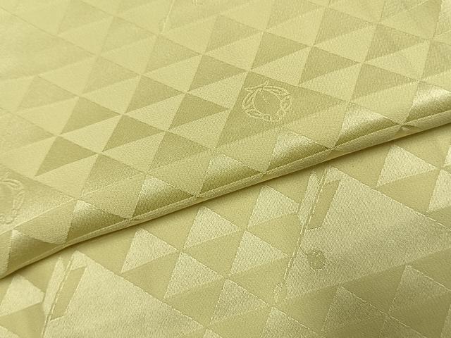 平和屋着物●長襦袢 袷 鱗吉祥地紋 淡黄色 ゑり善扱い 正絹 逸品 AABI9186fy