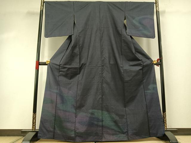 平和屋着物●本場大島紬 訪問着 カタス 流水文 正絹 逸品 AABI9194fy
