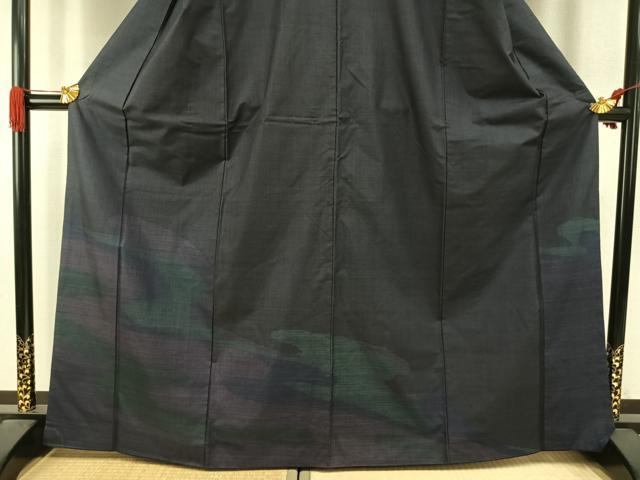 平和屋着物●本場大島紬 訪問着 カタス 流水文 正絹 逸品 AABI9194fy