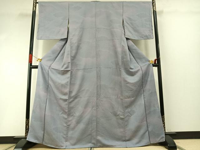 平和屋着物●上質な小紋 雲取り文 暈し染め 正絹 逸品 未使用 AABI9207fy