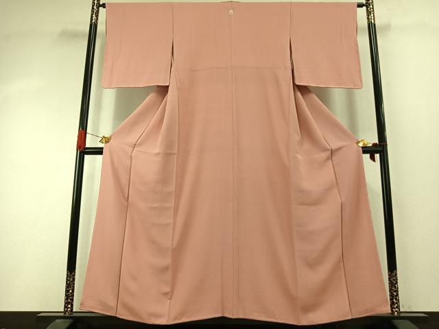 平和屋着物●上質な色無地 宍色 正絹 逸品 未使用 AABI9219fy