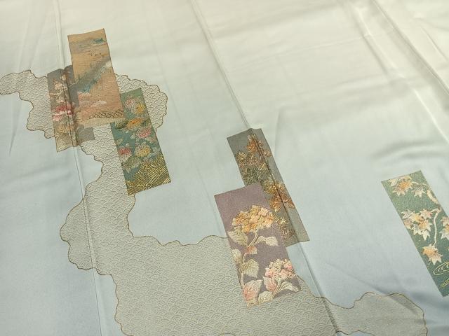 平和屋着物●金彩友禅 卓越技能者・名工・和田光正 訪問着 色紙重ね花文 暈し染め 金彩 正絹 逸品 AABI9221fy