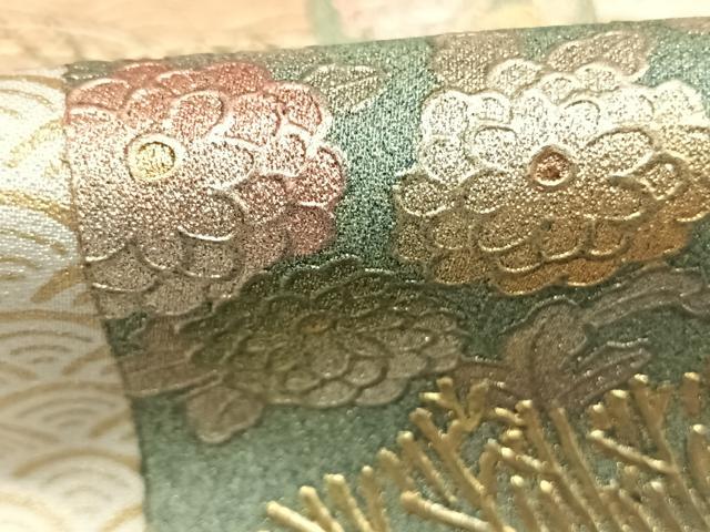 平和屋着物●金彩友禅 卓越技能者・名工・和田光正 訪問着 色紙重ね花文 暈し染め 金彩 正絹 逸品 AABI9221fy