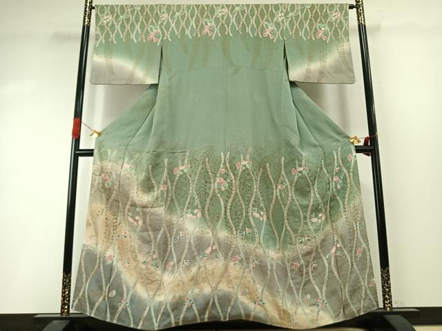 平和屋着物●訪問着 辻が花 暈し染め 金彩 正絹 逸品 AABI9222fy