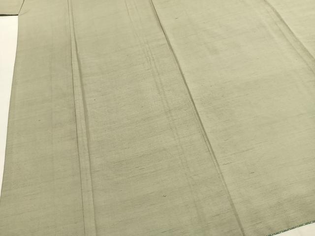 平和屋着物●上質な紬 色無地 裏葉柳色 ロング丈 正絹 逸品 AABI9228fy