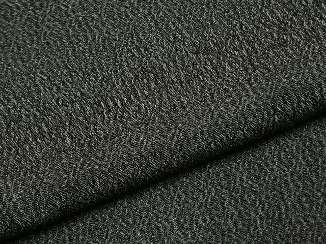 平和屋着物●上質な色無地 幾何学地紋 黒地 正絹 逸品 AABI9230fy