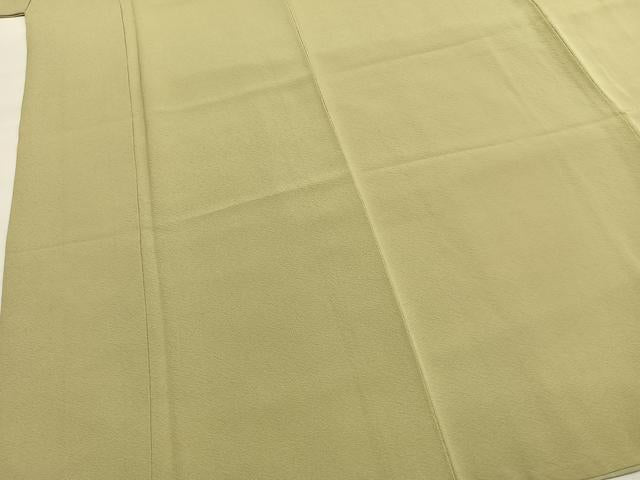 平和屋着物●上質な色無地 枯草色 正絹 逸品 AABI9231fy