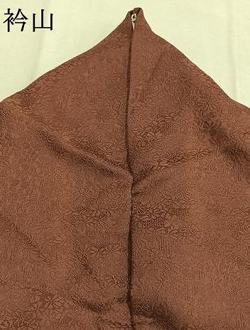 平和屋着物●上質な色無地 花尽くし地紋 蘇芳香色 正絹 逸品 AABI9241fy
