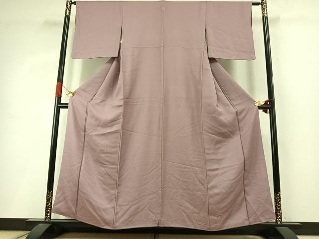 平和屋着物●上質な色無地 薄柿色 正絹 逸品 AABI9242fy