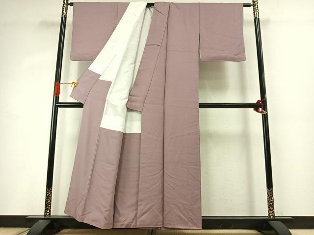 平和屋着物●上質な色無地 薄柿色 正絹 逸品 AABI9242fy