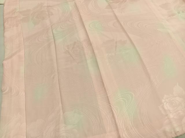 平和屋着物●小振袖用長襦袢 無双仕立て 流水花地紋 暈し染め 半衿刺繍 正絹 逸品 AABI9248fy