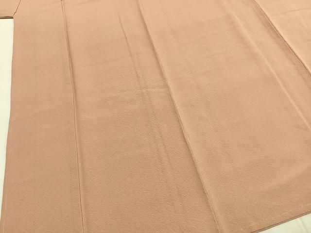 平和屋着物●上質な色無地 赤白橡色 正絹 逸品 未使用 AABI9249fy